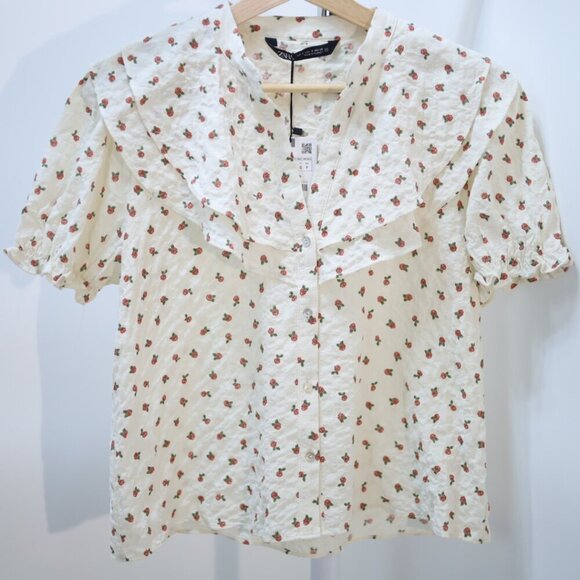 Zara Floral Print Ruffled Blouse, Size Small NEW WITH TAG! - Picture 6 of 7